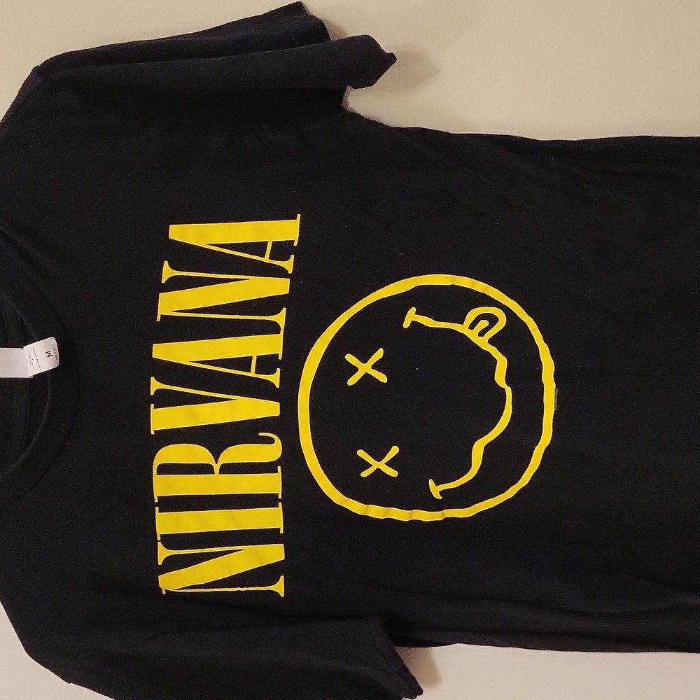 NIRVANA Black Tee with Yellow Logo
